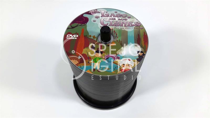 DVD-02. DVD5 grabado e impreso en tarrina.