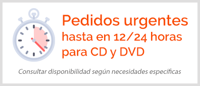 Pedidos urgentes para impresión de CDs y DVDs